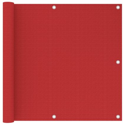 vidaXL - - Balkonscherm 90x600 cm HDPE rood - TLS311011