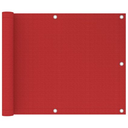 vidaXL - - Balkonscherm 75x300 cm HDPE rood - TLS311004