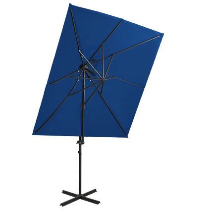 vidaXL Parasol Vierkant - 250 x 250 cm - Azuurblauw - UV-beschermend