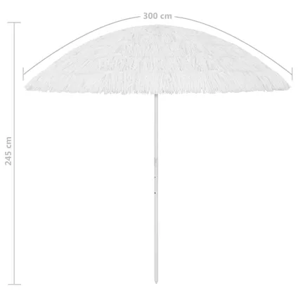 The Living Store - - Parasol de plage Hawaii Blanc 300 cm - TLS314702 8
