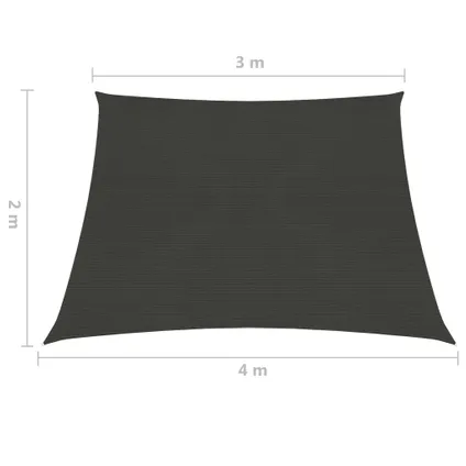 The Living Store - - Voile d'ombrage 160 g/m² Anthracite 3/4x2 m PEHD - TLS311103 6