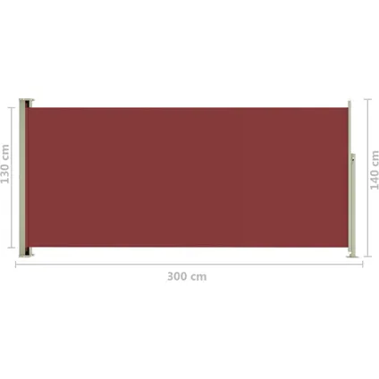 vidaXL - Tuinscherm uittrekbaar 140x300 cm rood - TLS317877 8