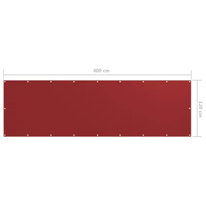 vidaXL - Balkonscherm 120x400 cm oxford stof rood - TLS135041 5