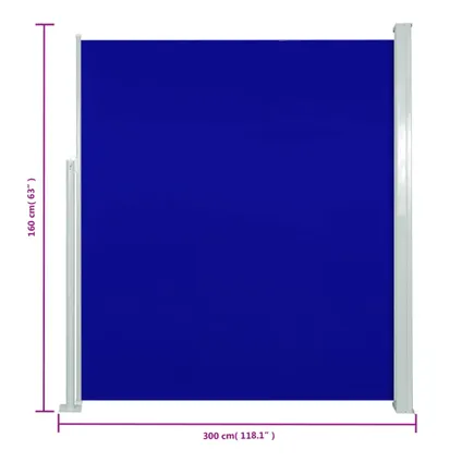 vidaXL - Tuinscherm uittrekbaar 160x300 cm blauw - TLS317882 7