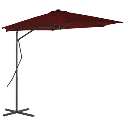 The Living Store - - Parasol d'extérieur avec mât en acier Rouge bordeaux - TLS312518 2