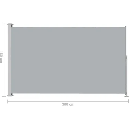 vidaXL - - Tuinscherm uittrekbaar 180x300 cm grijs - TLS313401 9
