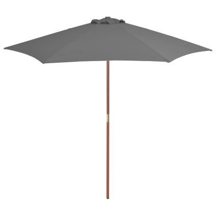 vidaXL - - Parasol met houten paal 270 cm antraciet - TLS44515