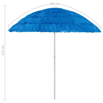 The Living Store - - Parasol de plage Hawaii Bleu 240 cm - TLS314695 8