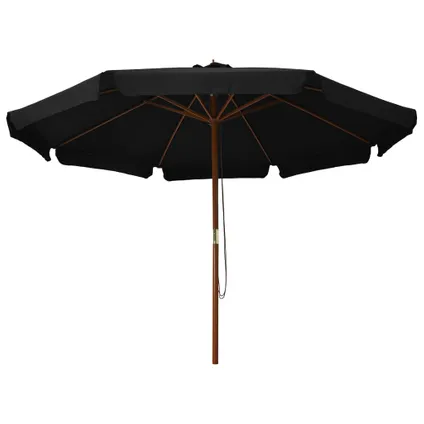 vidaXL - - Parasol met houten paal 330 cm zwart - TLS47218 2