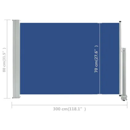 vidaXL - Tuinscherm uittrekbaar 80x300 cm blauw - TLS48362 8