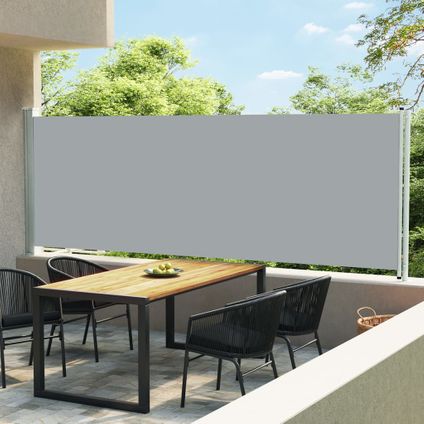The Living Store - - Auvent latéral rétractable de patio 600x160 cm gris - TLS313379