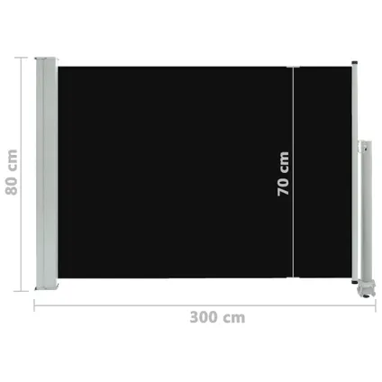 vidaXL - Tuinscherm uittrekbaar 80x300 cm zwart - TLS48358 8
