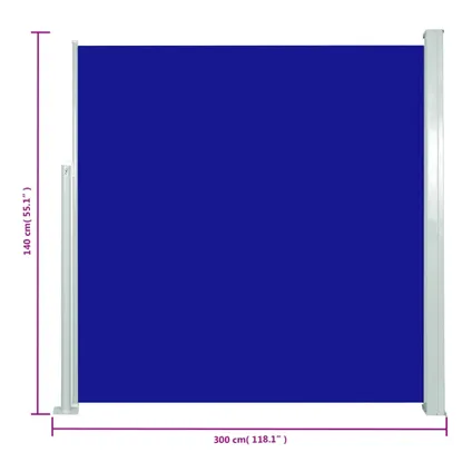 vidaXL - Tuinscherm uittrekbaar 140x300 cm blauw - TLS317876 7