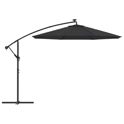 The Living Store - - Tissu de remplacement pour parasol déporté noir 300 cm - TLS313807 5