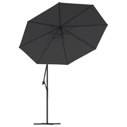 The Living Store - - Tissu de remplacement pour parasol déporté noir 300 cm - TLS313807 6