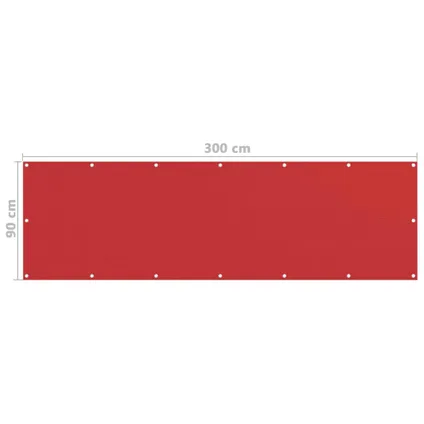 vidaXL - - Balkonscherm 90x300 cm HDPE rood - TLS311008 5