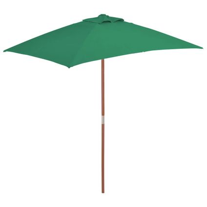 vidaXL - - Parasol met houten paal 150x200 cm groen - TLS44534
