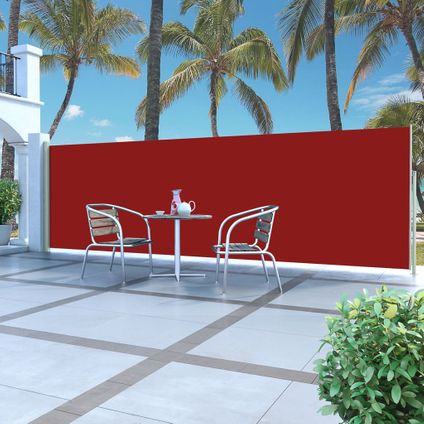 The Living Store - - Auvent latéral rétractable de patio 160x500 cm Rouge - TLS317925