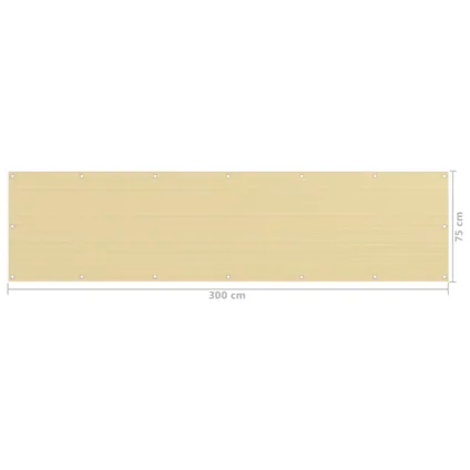 vidaXL - - Balkonscherm 75x300 cm HDPE beige - TLS310908 5