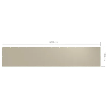 vidaXL - - Balkonscherm 120x600 cm oxford stof beige - TLS134947 5