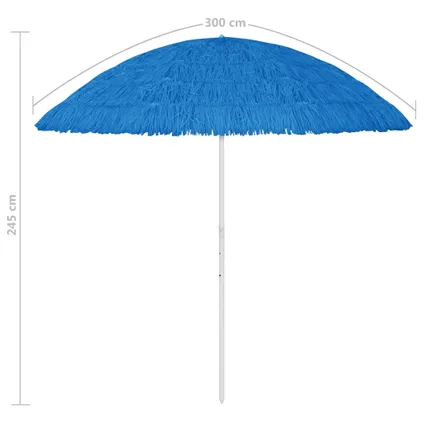 The Living Store - - Parasol de plage Hawaii Bleu 300 cm - TLS314696 8