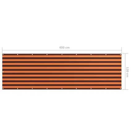 The Living Store - - Écran de balcon Orange et marron 120x400 cm Tissu Oxford - TLS134933 5
