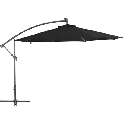 The Living Store - - Parasol déporté avec mât en aluminium Noir 300 cm - TLS46988 10