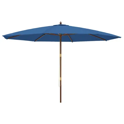 The Living Store - - Parasol de jardin avec mât en bois bleu azuré 400x273 cm - TLS363182 2