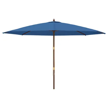 The Living Store - - Parasol de jardin avec mât en bois bleu azuré 400x273 cm - TLS363182 3