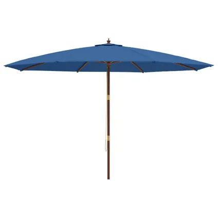 The Living Store - - Parasol de jardin avec mât en bois bleu azuré 400x273 cm - TLS363182 4