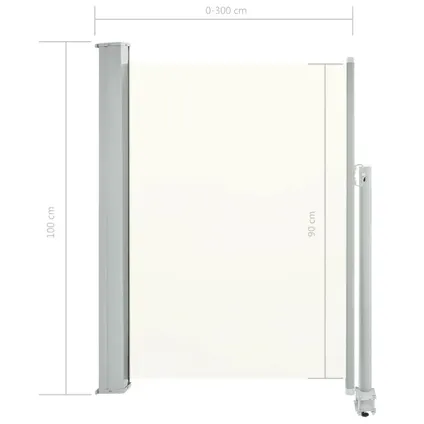 The Living Store - - Auvent latéral rétractable de patio 100 x 300 cm Blanc - TLS45185 8