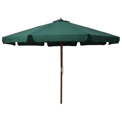 vidaXL - - Parasol met houten paal 330 cm groen - TLS47213