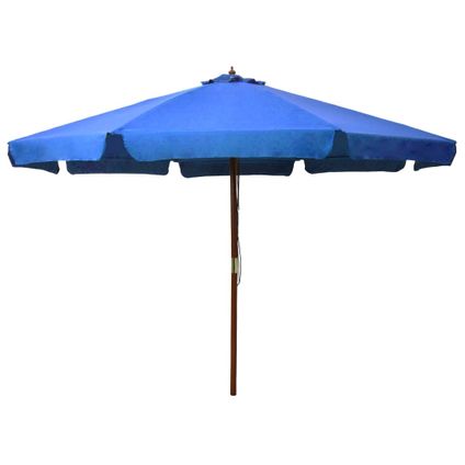 vidaXL - - Parasol met houten paal 330 cm azuurblauw - TLS47219