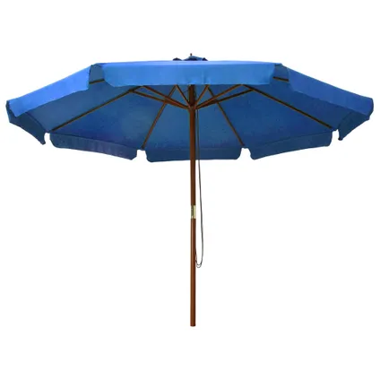 vidaXL - - Parasol met houten paal 330 cm azuurblauw - TLS47219 2
