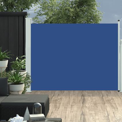 The Living Store - - Auvent latéral rétractable de patio 140x500 cm Bleu - TLS317918