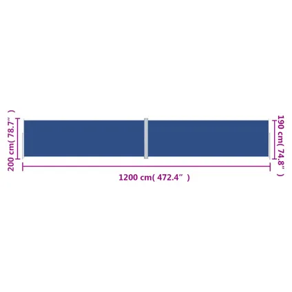 vidaXL - Windscherm uittrekbaar 200x1200 cm blauw - TLS318082 8