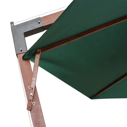 vidaXL - Zweefparasol 350 cm houten paal groen - TLS42965 6