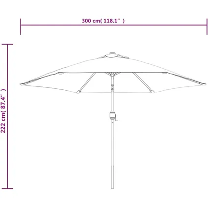 The Living Store - - Parasol d'extérieur avec mât métallique Bordeaux 300 cm - TLS313752 10