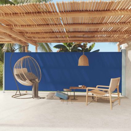 The Living Store - - Auvent latéral rétractable de patio 180x600 cm Bleu - TLS317966