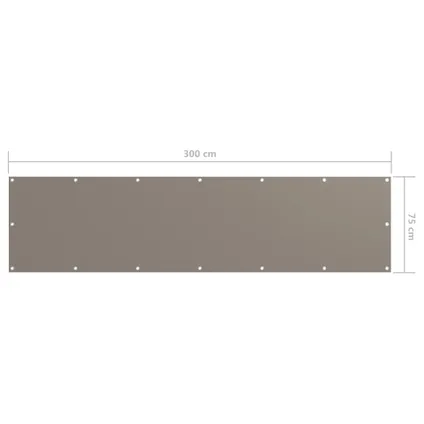 vidaXL - Balkonscherm 75x300 cm oxford stof taupe - TLS134984 5