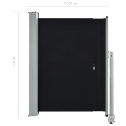 vidaXL - Tuinscherm uittrekbaar 100x300 cm zwart - TLS45184 8