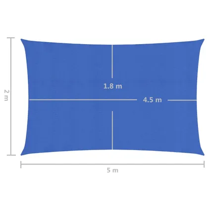The Living Store - - Voile d'ombrage 160 g/m² Bleu 2x5 m PEHD - TLS311506 6