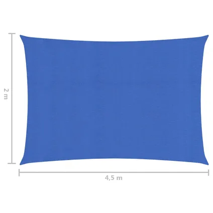vidaXL Zonnezeil - HDPE - 2 x 4.5 m - Blauw - wind- en waterdoorlatend 6