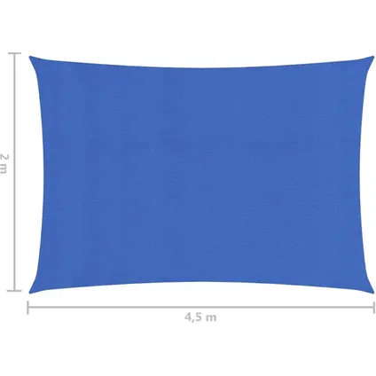 vidaXL Zonnezeil - HDPE - 2 x 4.5 m - Blauw - wind- en waterdoorlatend 7