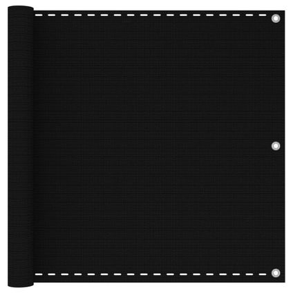 vidaXL - - Balkonscherm 90x400 cm HDPE zwart - TLS311033