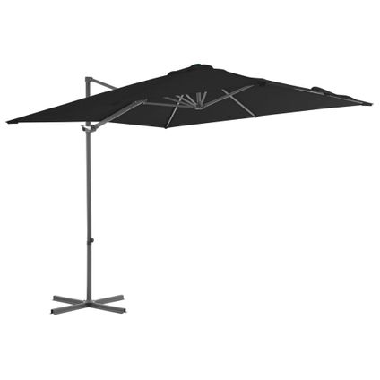vidaXL Hangende Parasol - Zwart - 250 x 250 x 247 cm - UV-beschermend polyester