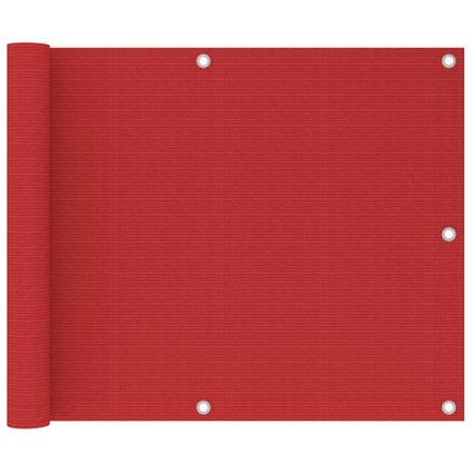 vidaXL - - Balkonscherm 75x600 cm HDPE rood - TLS311007