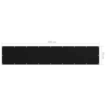 vidaXL - Balkonscherm 75x400 cm oxford stof zwart - TLS135057 5