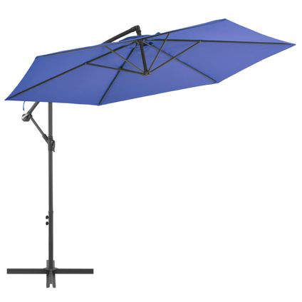 vidaXL Hangende Parasol - Blauw - 300 x 244 cm - UV-beschermend - Zwenkbaar