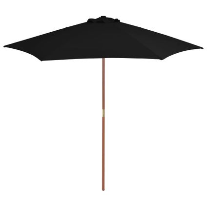 vidaXL - - Parasol met houten paal 270 cm zwart - TLS313762